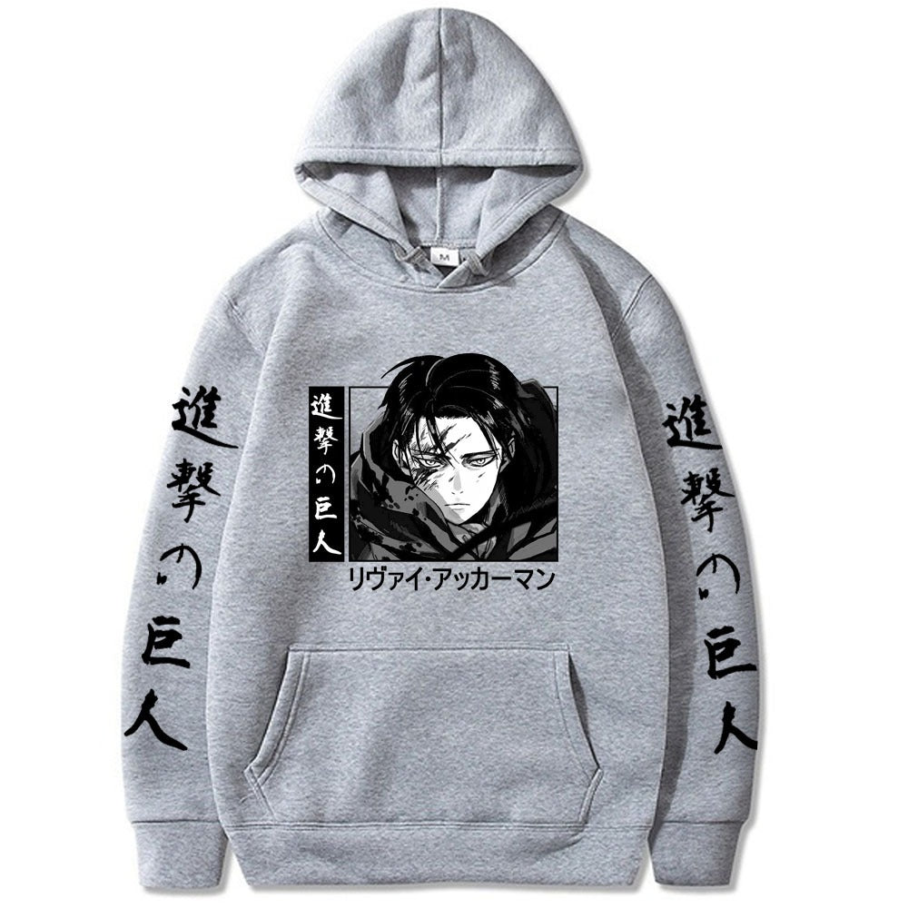 Attack on Titan Print Loose Hooded Sweatshirt for Men's New Product