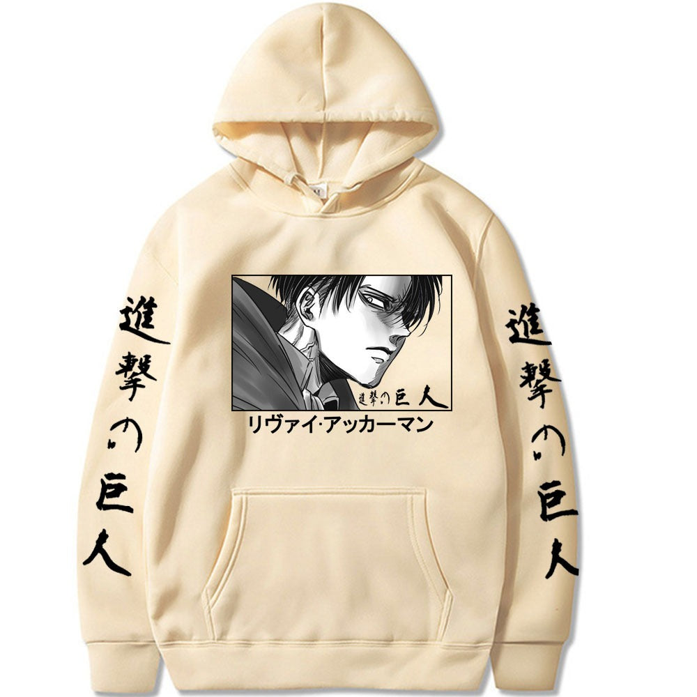 Attack on Titan Print Loose Hooded Sweatshirt for Men's New Product