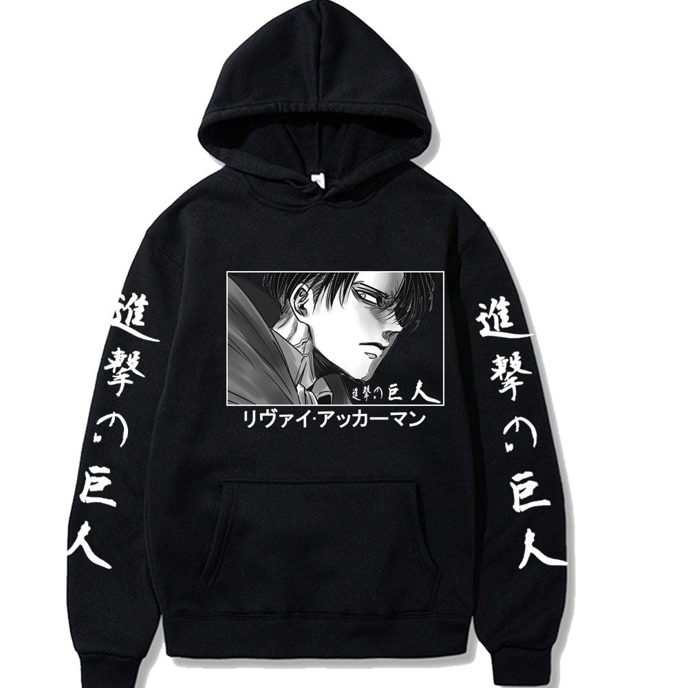 Attack on Titan Print Loose Hooded Sweatshirt for Men's New Product