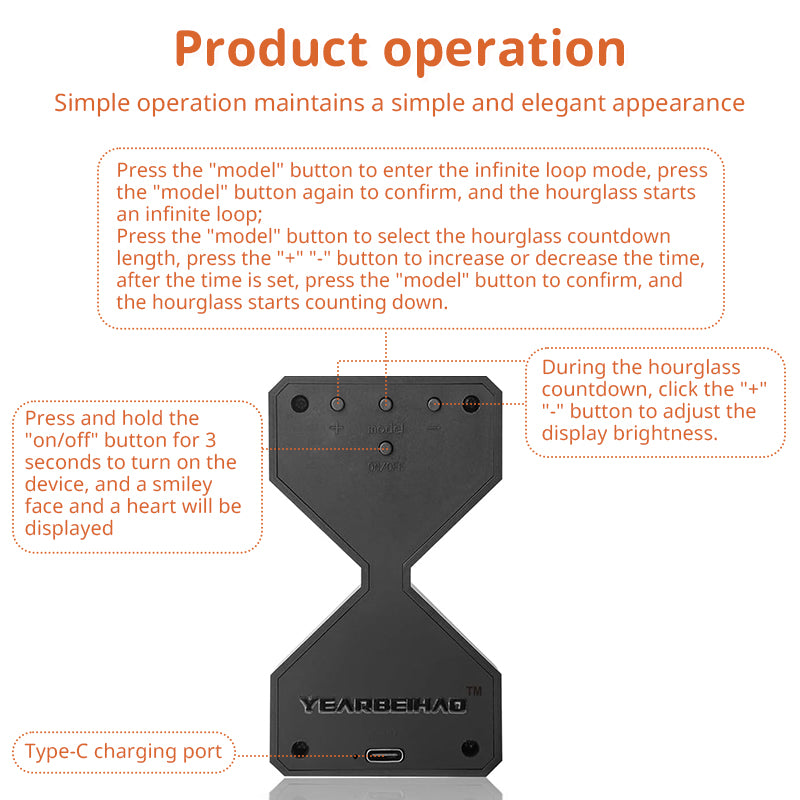 Cyber-style LED electronic sand timer: gravity-sensing
