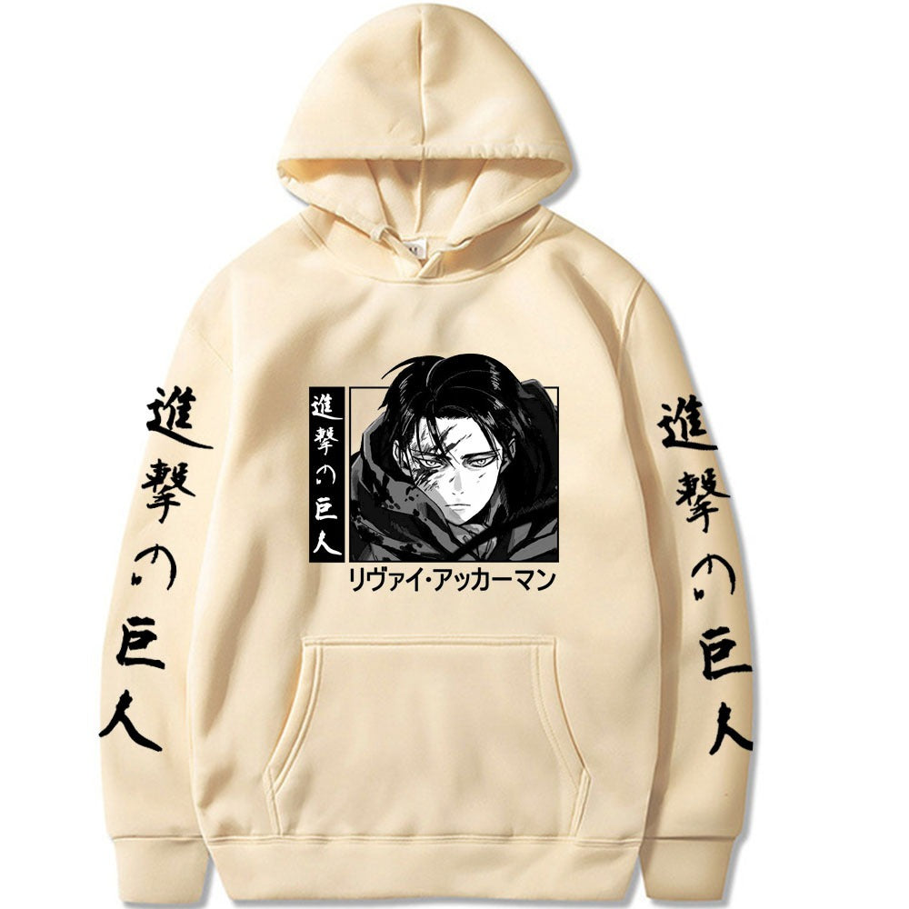 Attack on Titan Print Loose Hooded Sweatshirt for Men's New Product