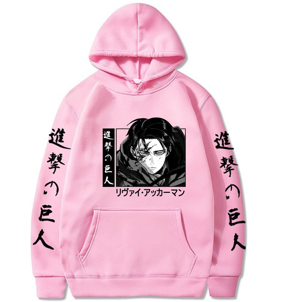 Attack on Titan Print Loose Hooded Sweatshirt for Men's New Product