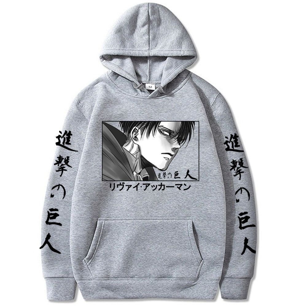 Attack on Titan Print Loose Hooded Sweatshirt for Men's New Product