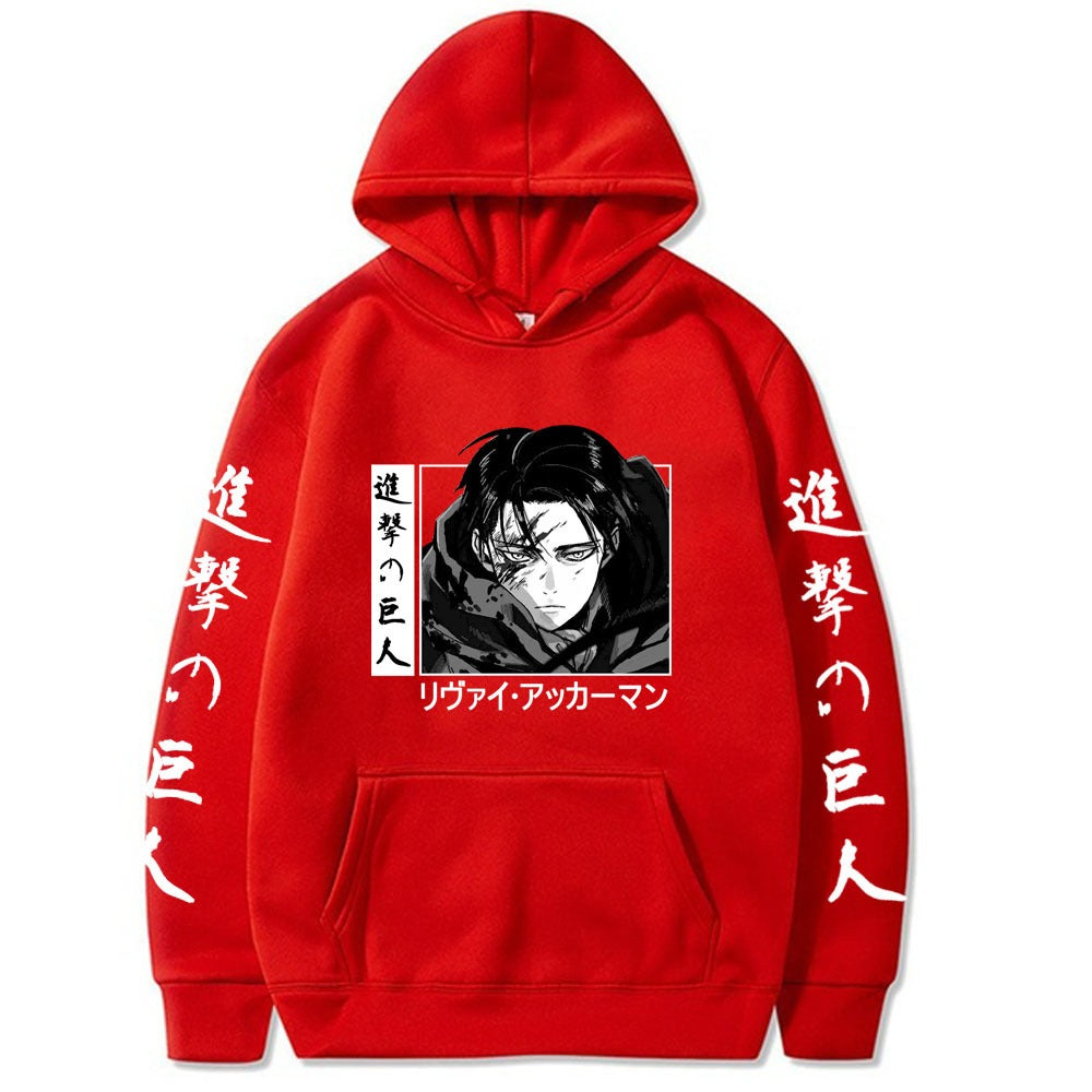 Attack on Titan Print Loose Hooded Sweatshirt for Men's New Product