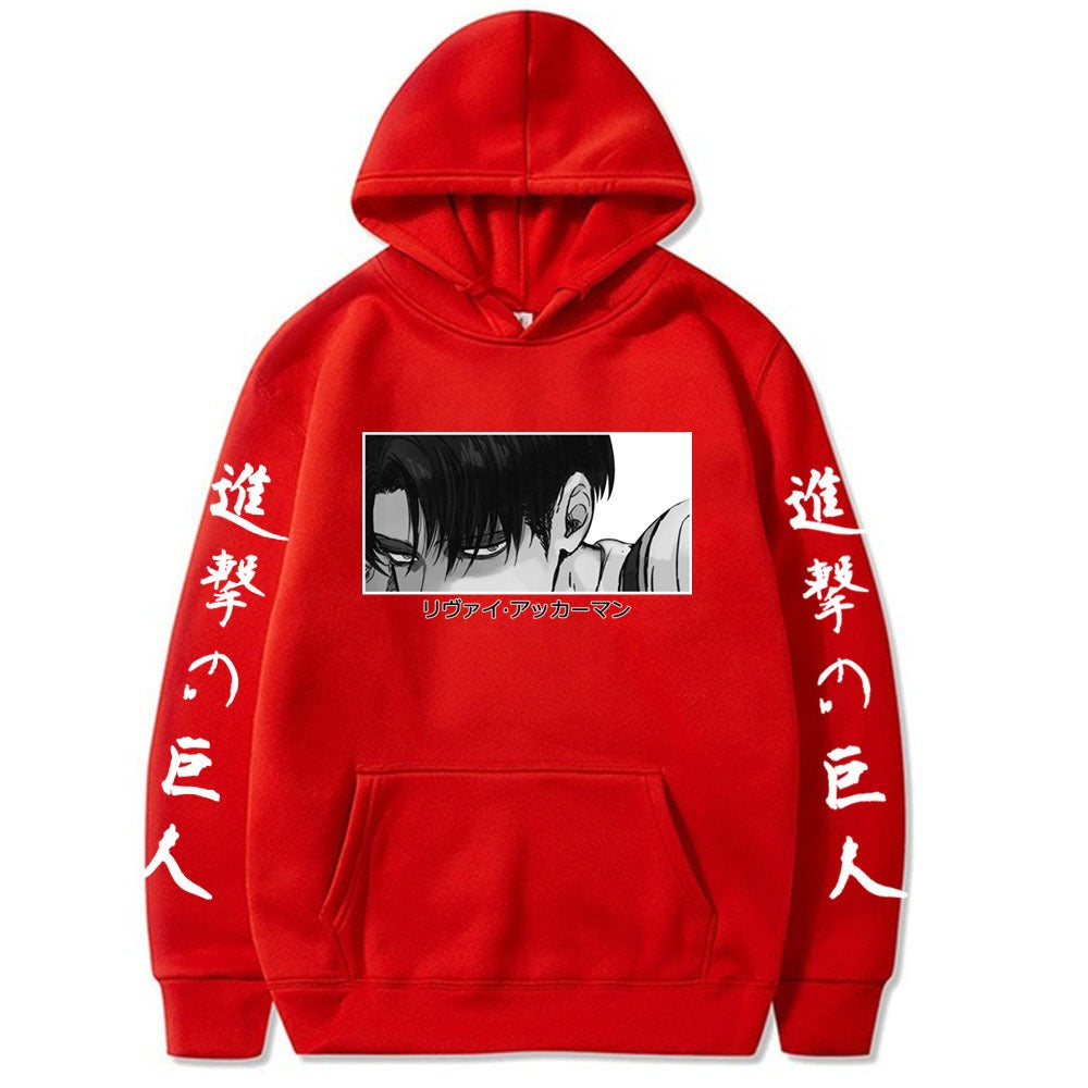 Attack on Titan Print Loose Hooded Sweatshirt for Men's New Product