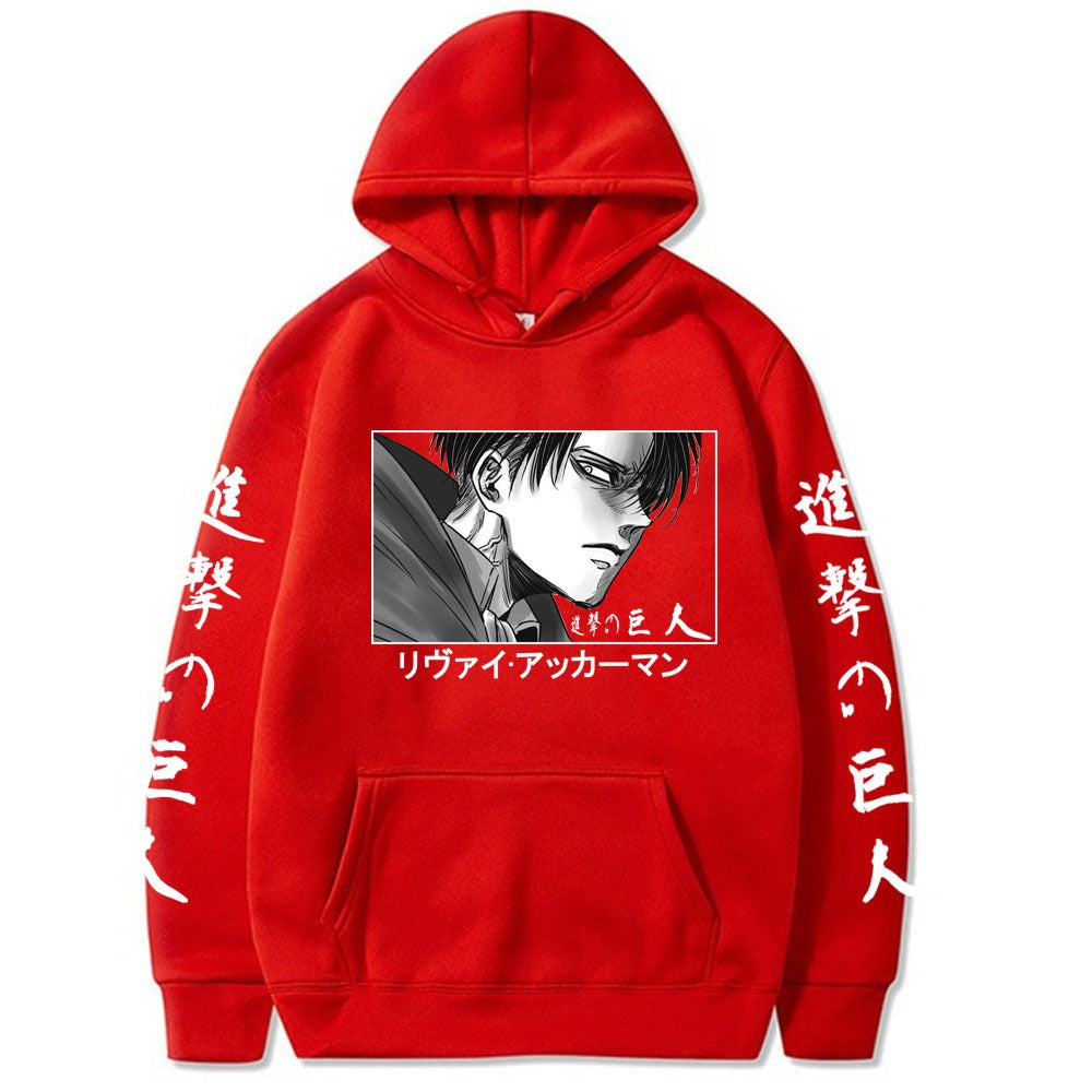 Attack on Titan Print Loose Hooded Sweatshirt for Men's New Product
