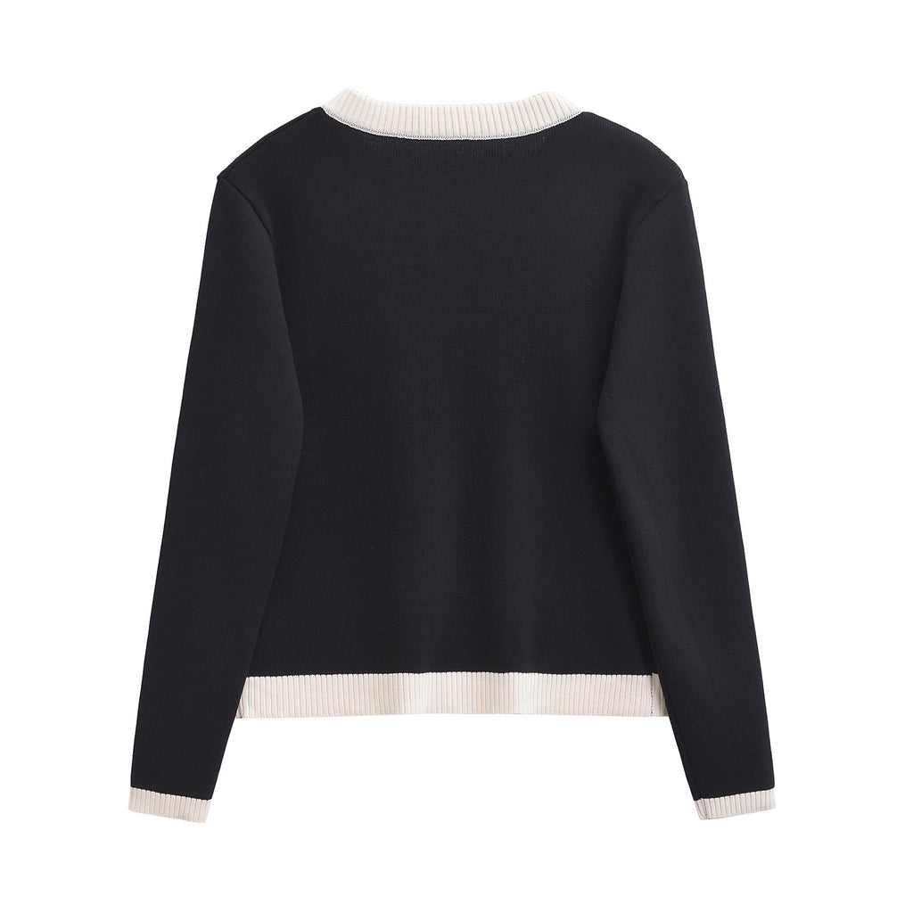 Spring and autumn fashion versatile new product temperament breasted knitted jacket