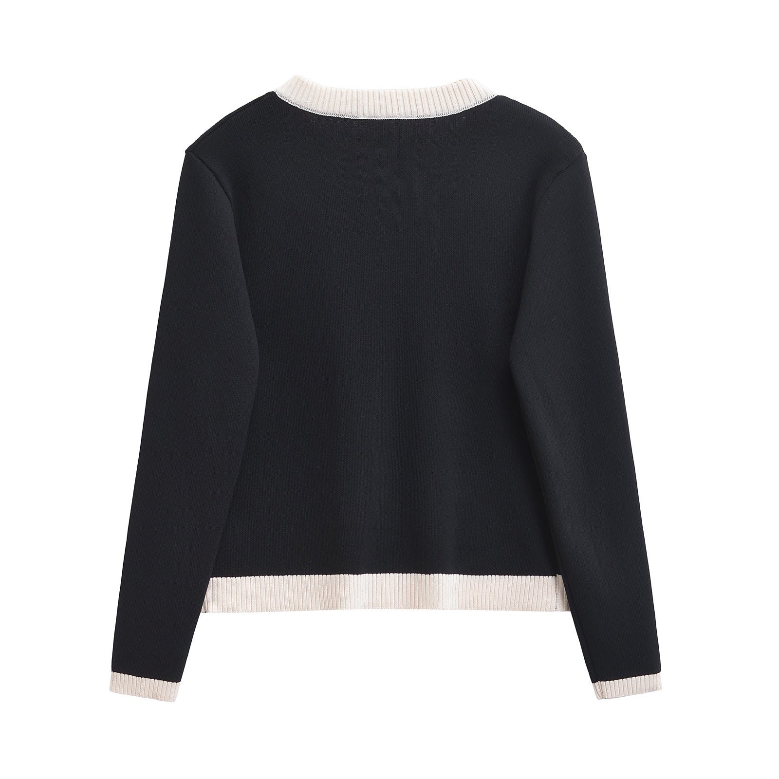 Spring and autumn fashion versatile new product temperament breasted knitted jacket