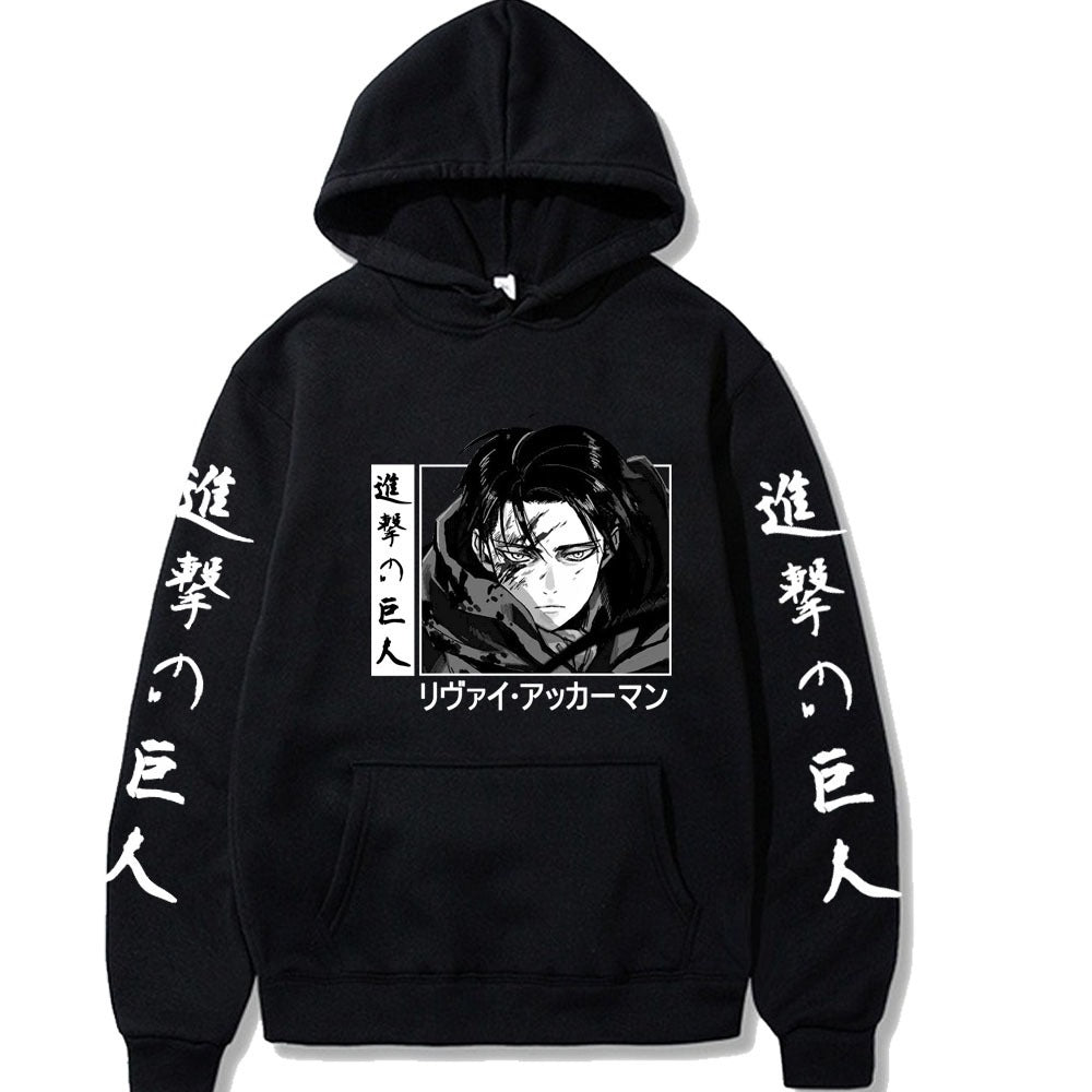 Attack on Titan Print Loose Hooded Sweatshirt for Men's New Product